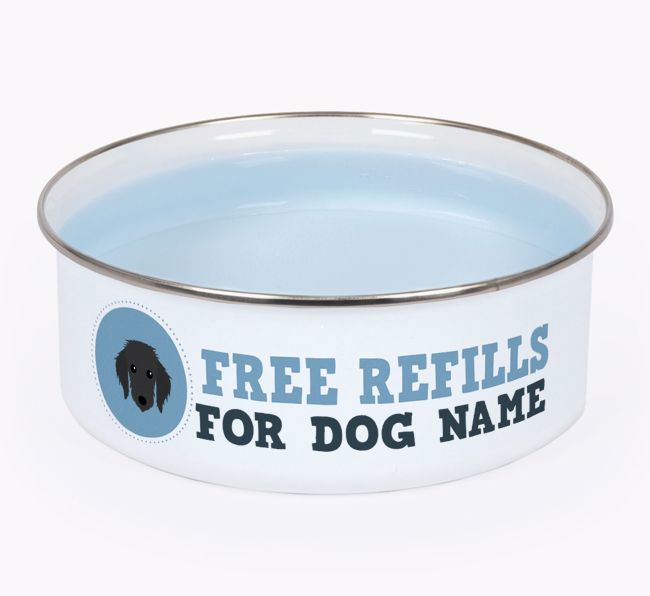 Free Refills: Personalized {breedFullName} Enamel Dog Bowl